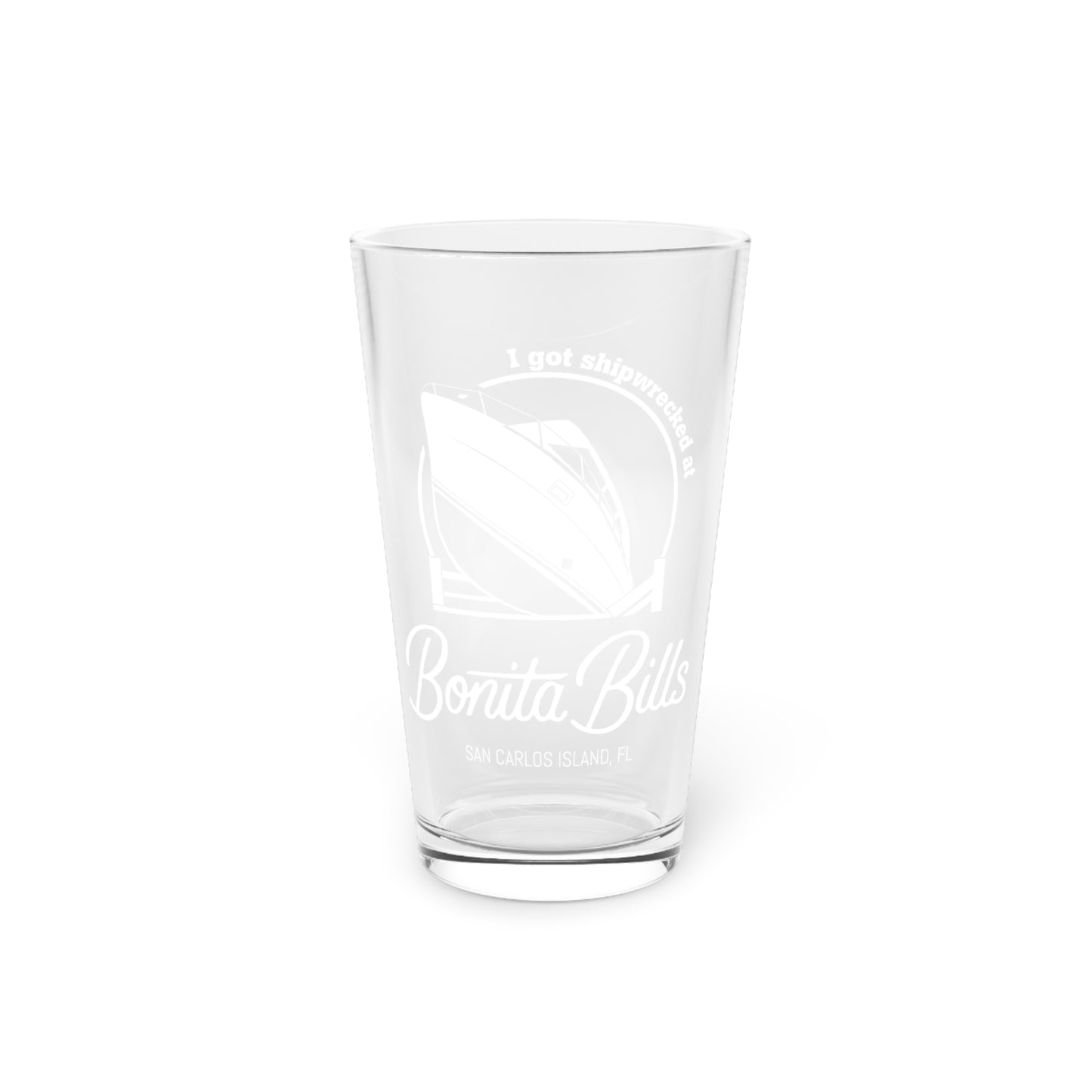 Pint Glass, 16oz - Bonita Bills - Shipwrecked