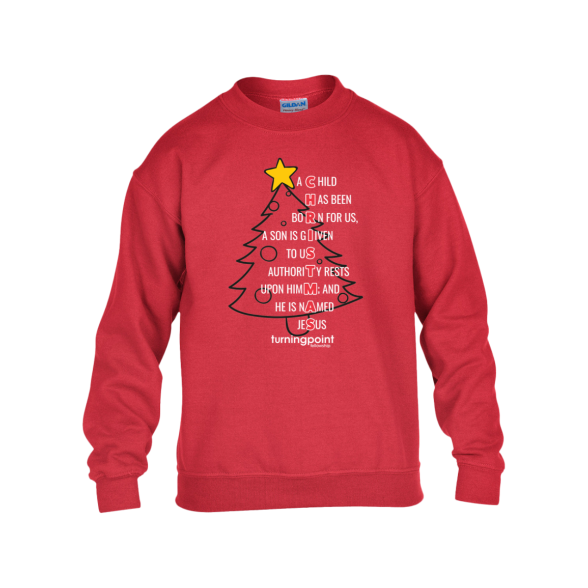 TPF - Youth Crewneck Sweatshirt - Christmas Tree 1