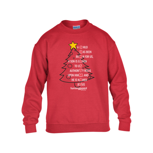 TPF - Youth Crewneck Sweatshirt - Christmas Tree 1