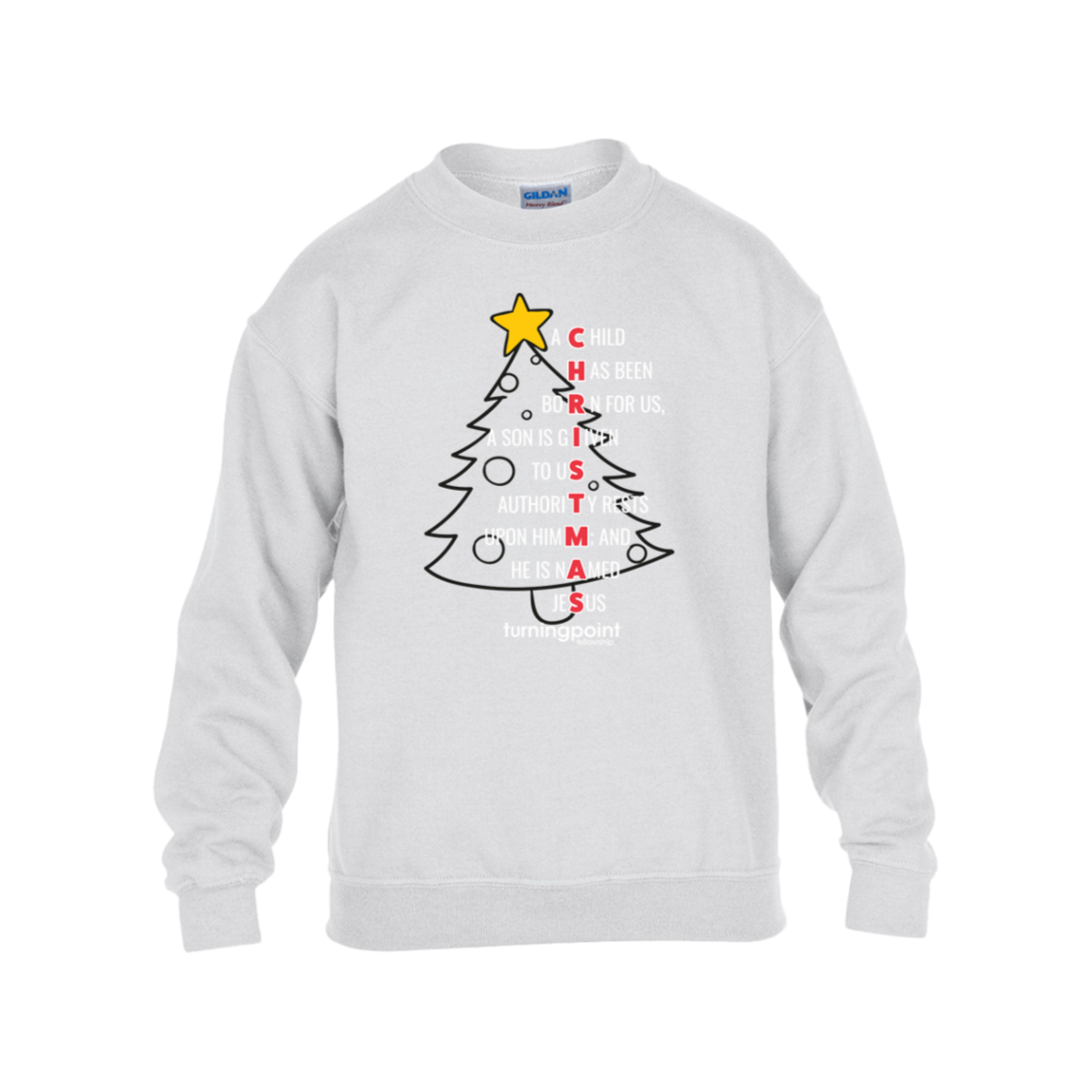 TPF - Youth Crewneck Sweatshirt - Christmas Tree 1