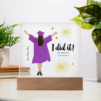 Custom Graduation Acrylic Square Plaque